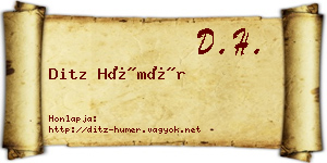 Ditz Hümér névjegykártya
